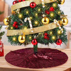 ShinyBeauty – Faldón de árbol de Navidad de 21pulgadas de diámetro, con lentejuelas, para decoración de Navidad ShinyBeauty – Faldón de árbol de Navidad de 21pulgadas de diámetro, con lentejuelas, para decoración de Navidad