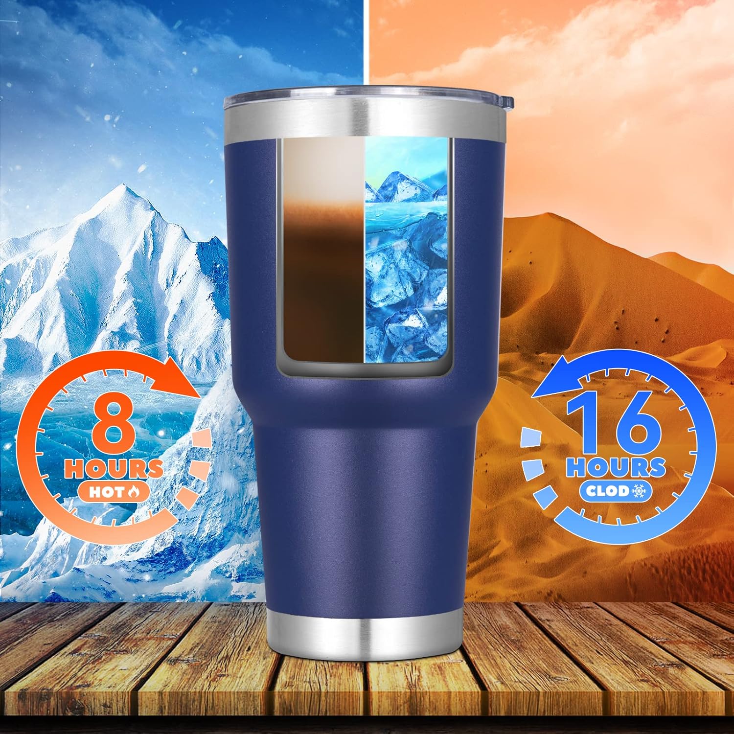 DOMICARE Vaso de 30 oz con tapa y pajita, vasos de acero inoxidable a granel, aislado al vacío de doble pared, taza para café de viaje, vaso