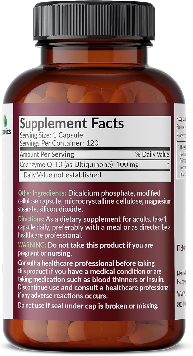 Futurebiotics CoQ10 Producción de Energía Celular de 100 MG, 120 Cápsulas Vegetarianas