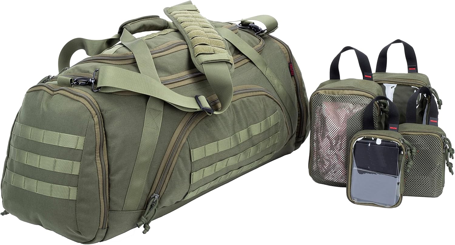 Bolsa táctica MOLLE Gear Bag con 4 organizadores modulares de engranajes cubos de embalaje. Ideal para caza, campo de tiro, aplicación de la ley,