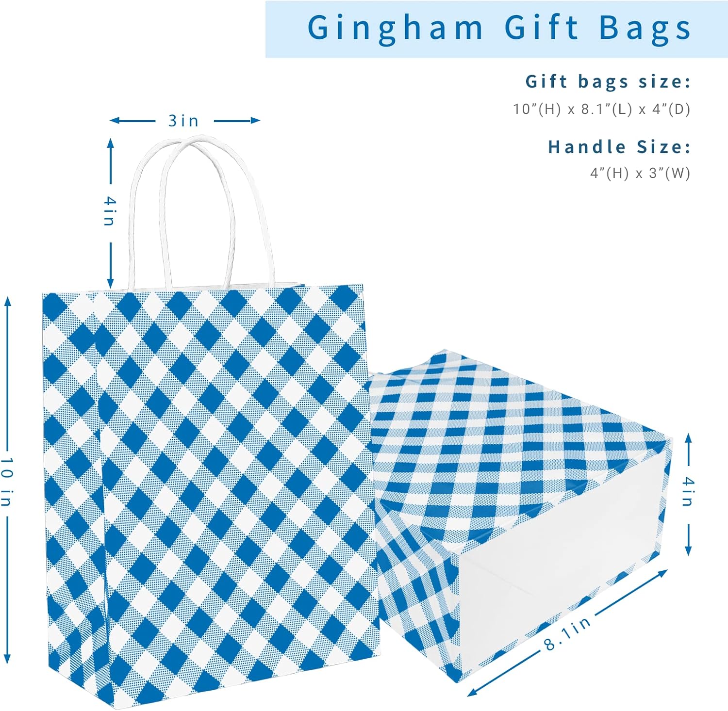ECOHOLA Bolsa de papel de 4 colores, 16 bolsas de regalo medianas, bolsa envuelta con asas para cumpleaños, baby showers, manualidades y paquete de
