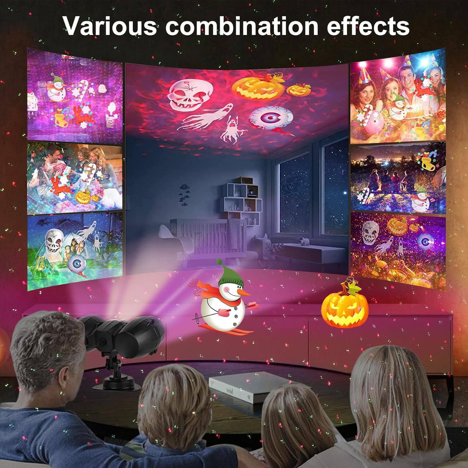 Proyector de luz de galaxia, luces de proyector de Navidad de Halloween al aire libre, proyector de estrellas para techo para adultos con control