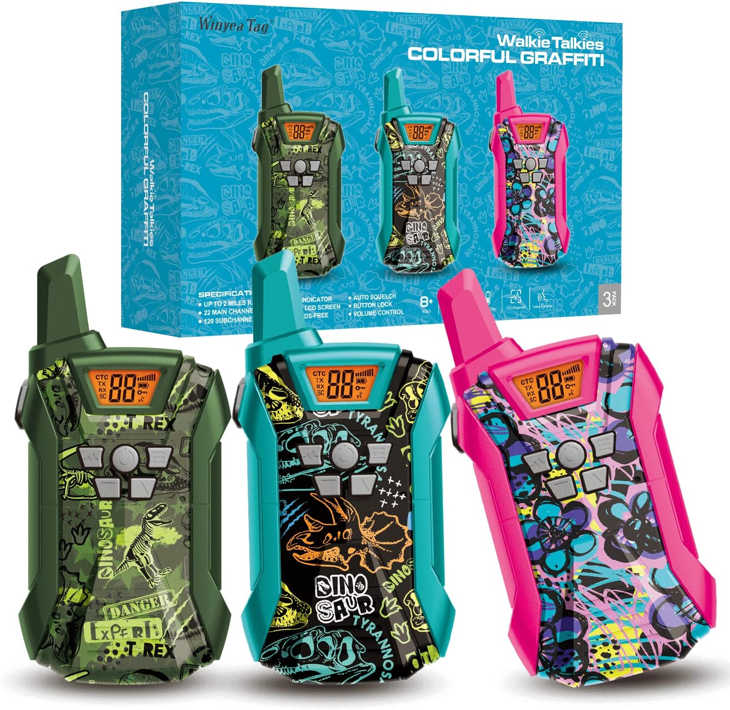 Walkie Talkies para niños, 22 canales de largo alcance Walkie Talkies para niños y niñas de 4 a 12, juguete de radio de 2 vías, juguetes de equipo