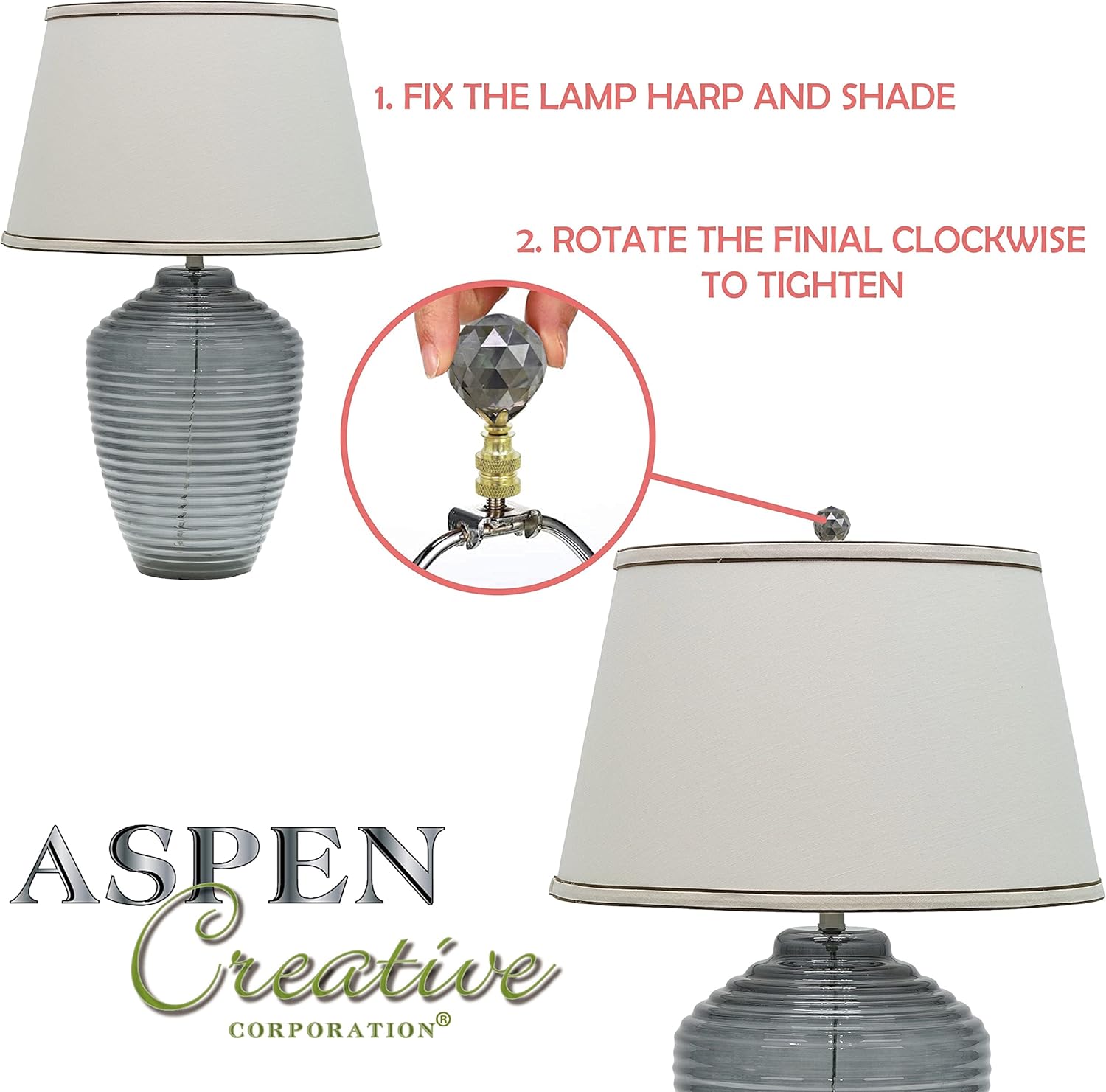 Aspen Creative 24007-31 Acabado de lámpara de cristal facetado ámbar en acabado chapado en latón, 2 14 pulgadas de alto (1 paquete), rojo