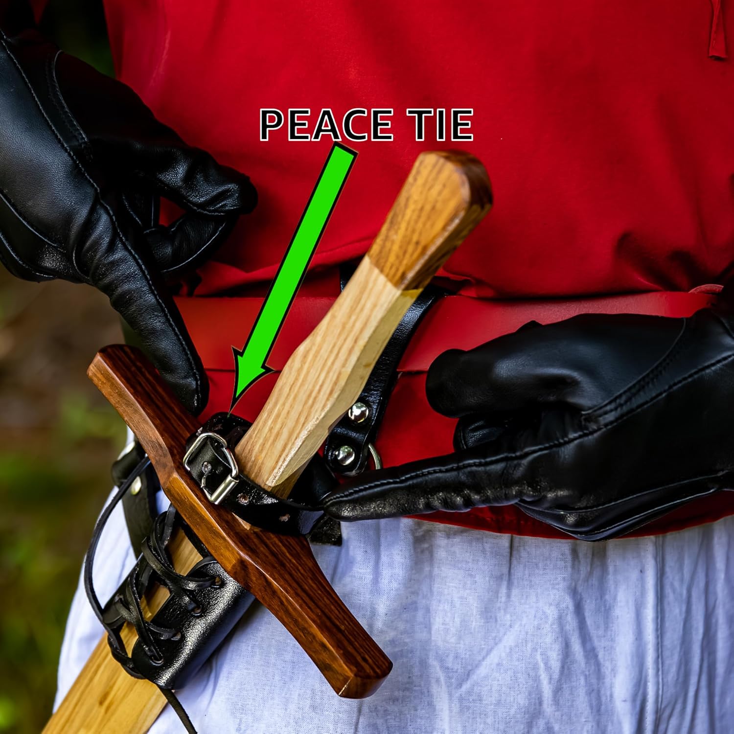 Armory Replicas – Handcrafted Leather Sword Frog  Medieval Costume LARP Adjustable Buckle & Corded Weapon Belt Holster Holder