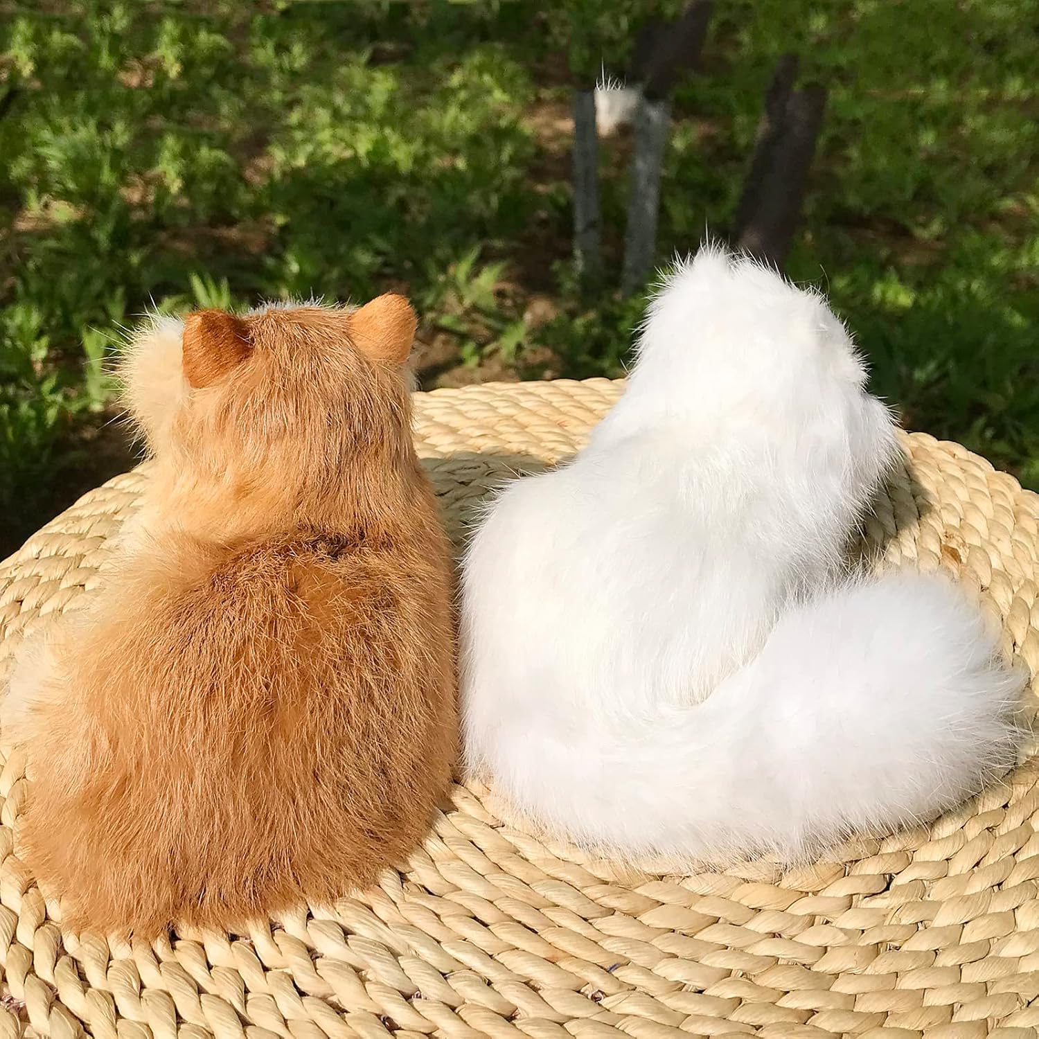 Paquete de 2 figuras realistas peludas de gatitos de imitación de gatitospiel sintética para mascotas, réplica de animales de peluche, accesorios de