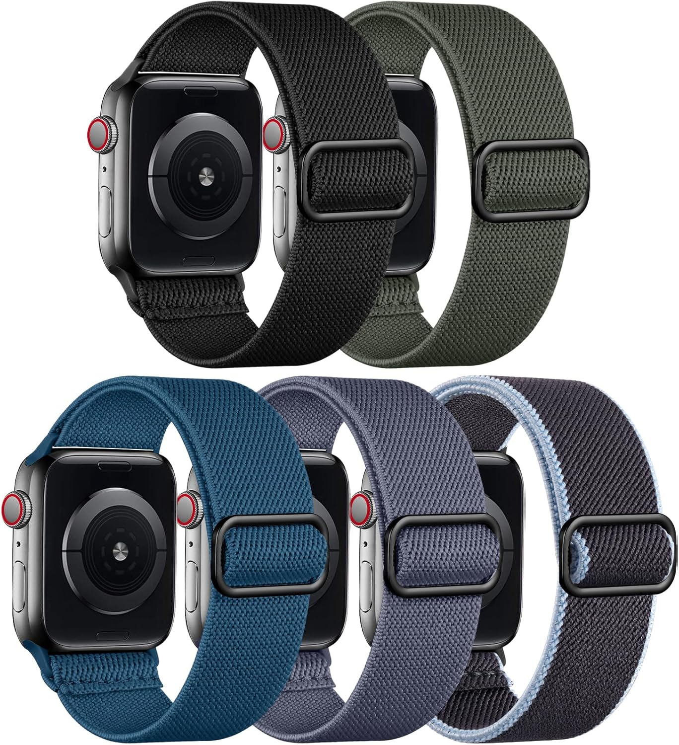 Adorve Correas elásticas Solo Loop compatibles con Apple Watch Ultra Band de 1.929 in, 1.772 in, 1.732 in, 1.654 in, 1.614 in, 1.575 in y 1.496 in,