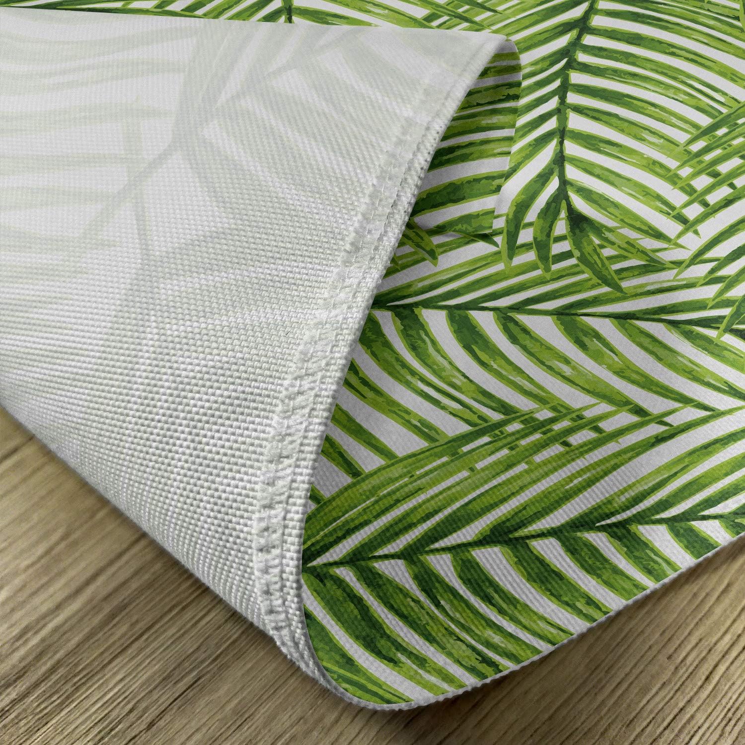 Ambesonne Juego de 4 manteles individuales para plantas, hojas fascinantes en ramas, diseño exótico, arreglo floral verde con temática de selva,