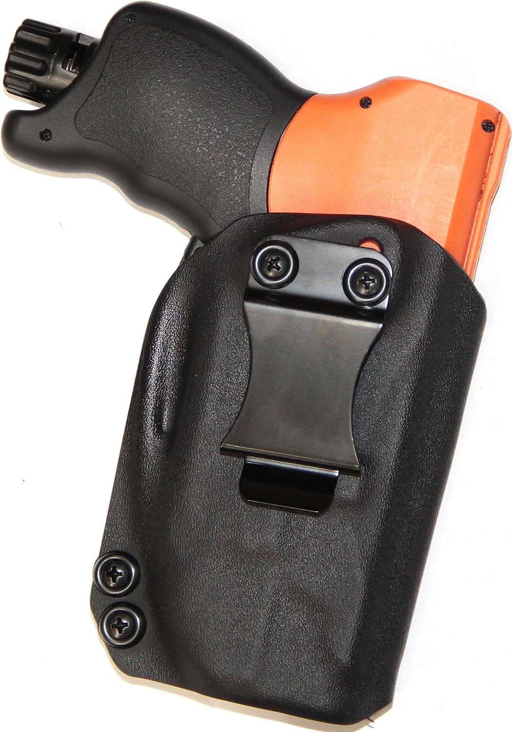 REVKEL Custom IWBAIWB Kydex Holster CCW para UMAREX HDP 50 Pistola compacta de bolas de pimienta en negro táctico policial. Dibujo a mano derecha.