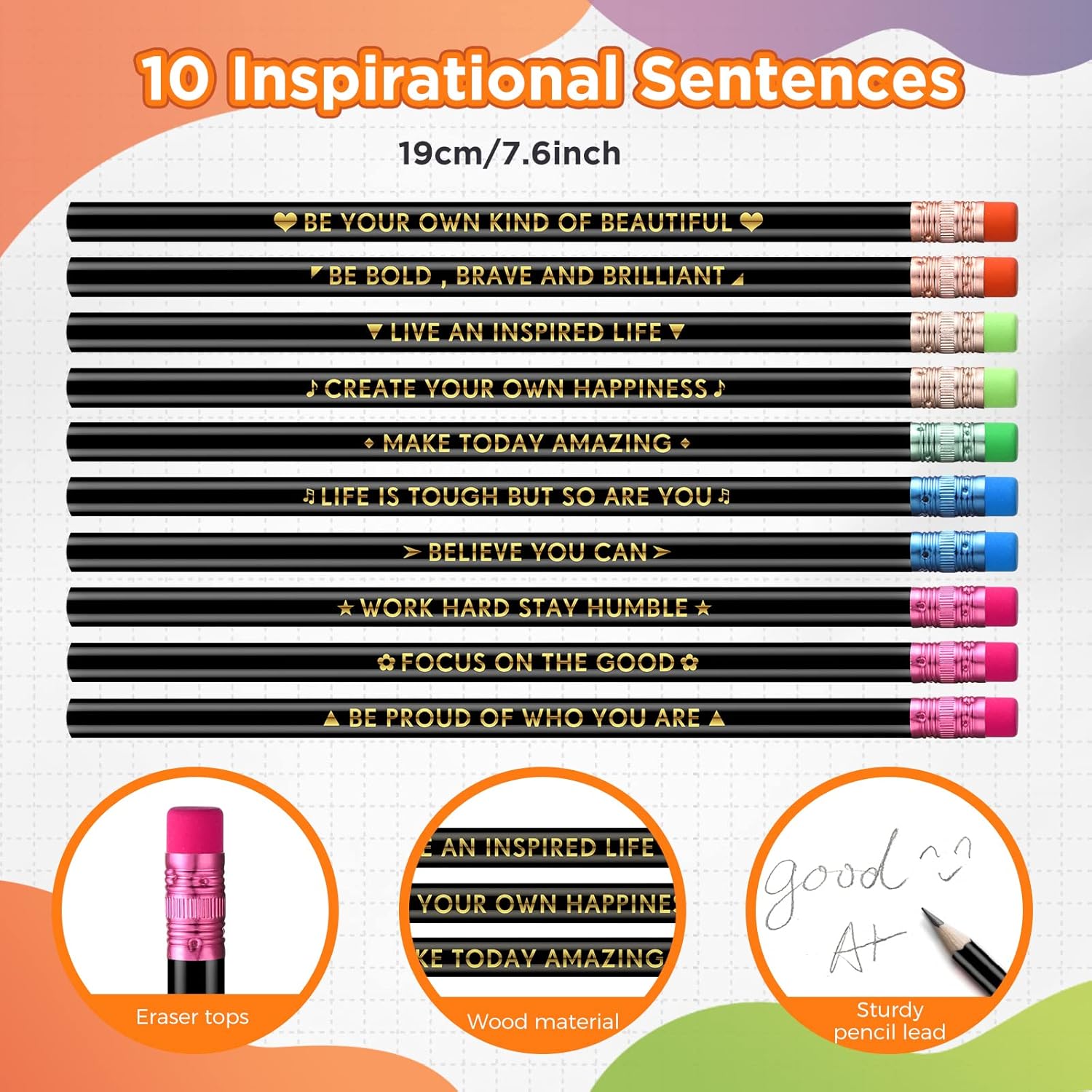 120 lápices inspiradores que cambian de color, con frases bíblicas, lápices motivacionales, lápices activados por calor, para niños, estudiantes,