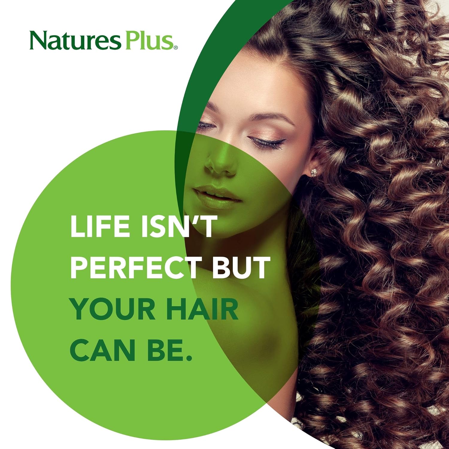 NaturesPlus Ultra Hair, liberación sostenida, 60 tabletas vegetarianas, suplemento natural para el crecimiento del cabello para hombres y mujeres,