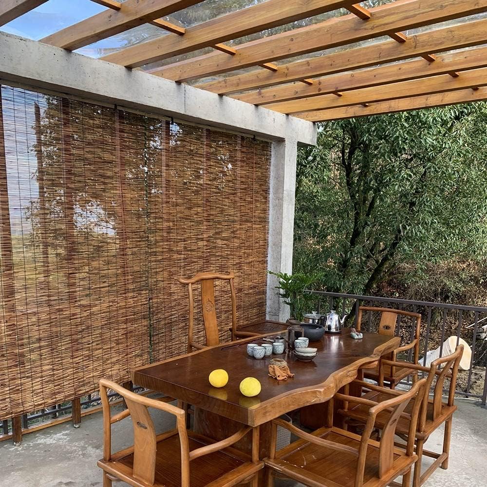 Persianas de bambú para ventanas, persianas de patio enrollables para exteriores, 38 x 48 pulgadas, 74 x 60 pulgadas, 34 x 72 pulgadas, 72 x 84