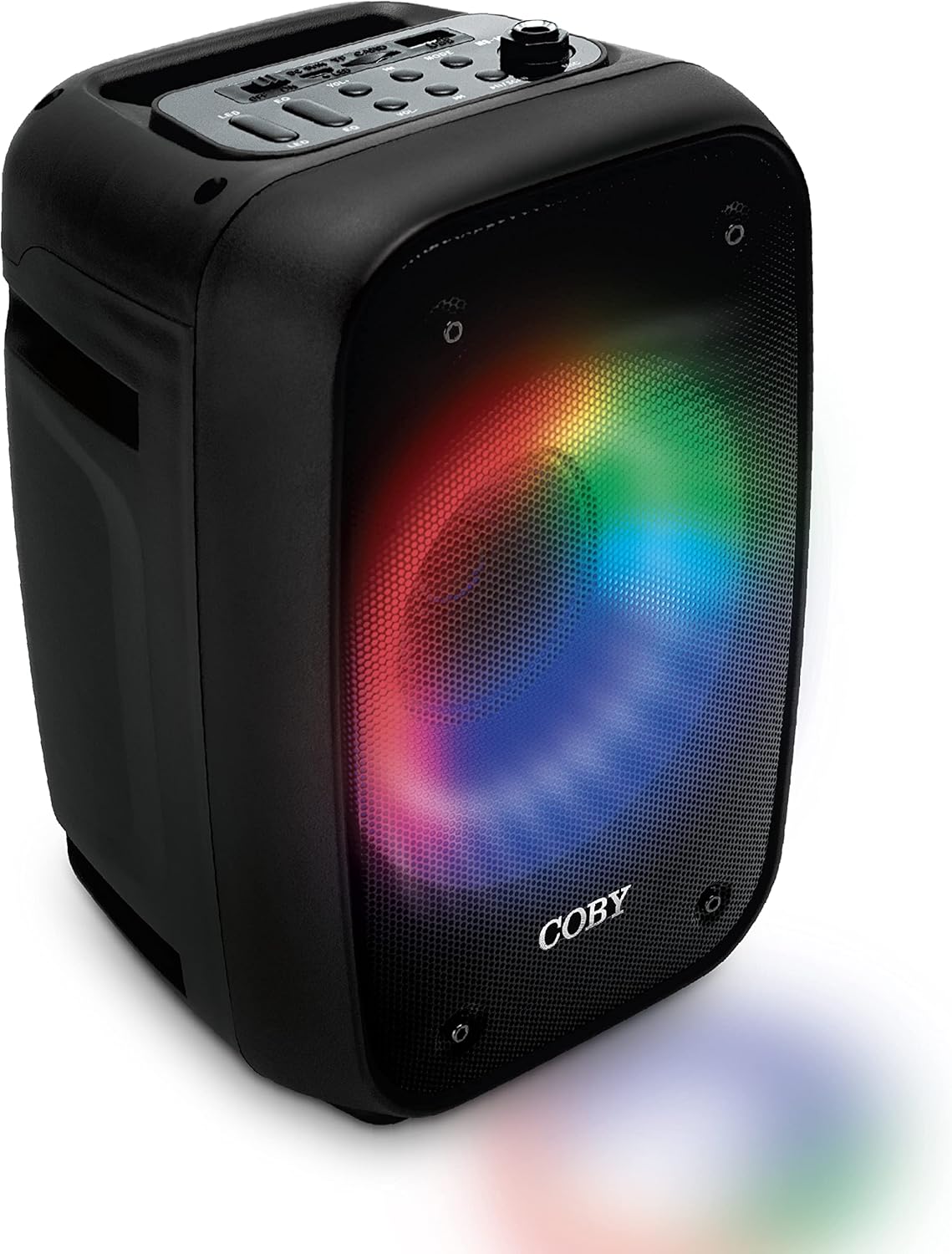 Coby Blaze – Altavoz Bluetooth con iluminación, altavoz portátil inalámbrico verdadero con 3 modos de luz, controles de música y llamadas,