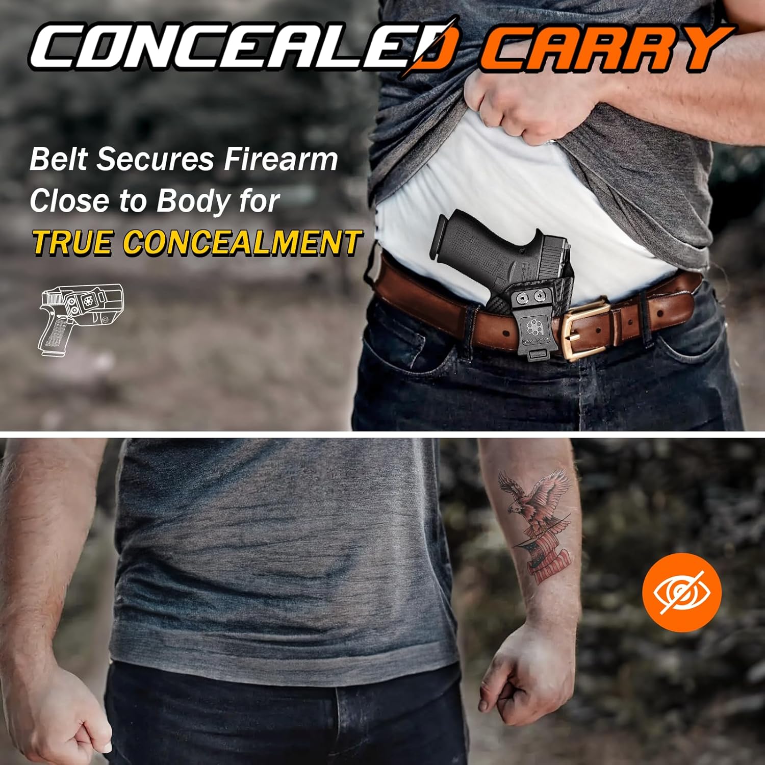 Amberide IWB & OWB KYDEX Holster Fit Sig Sauer P320 Carry  P320 Compact  P320 M18 Pistol, Inside Waistband Concealed Carry Holster, Adjustable Cant