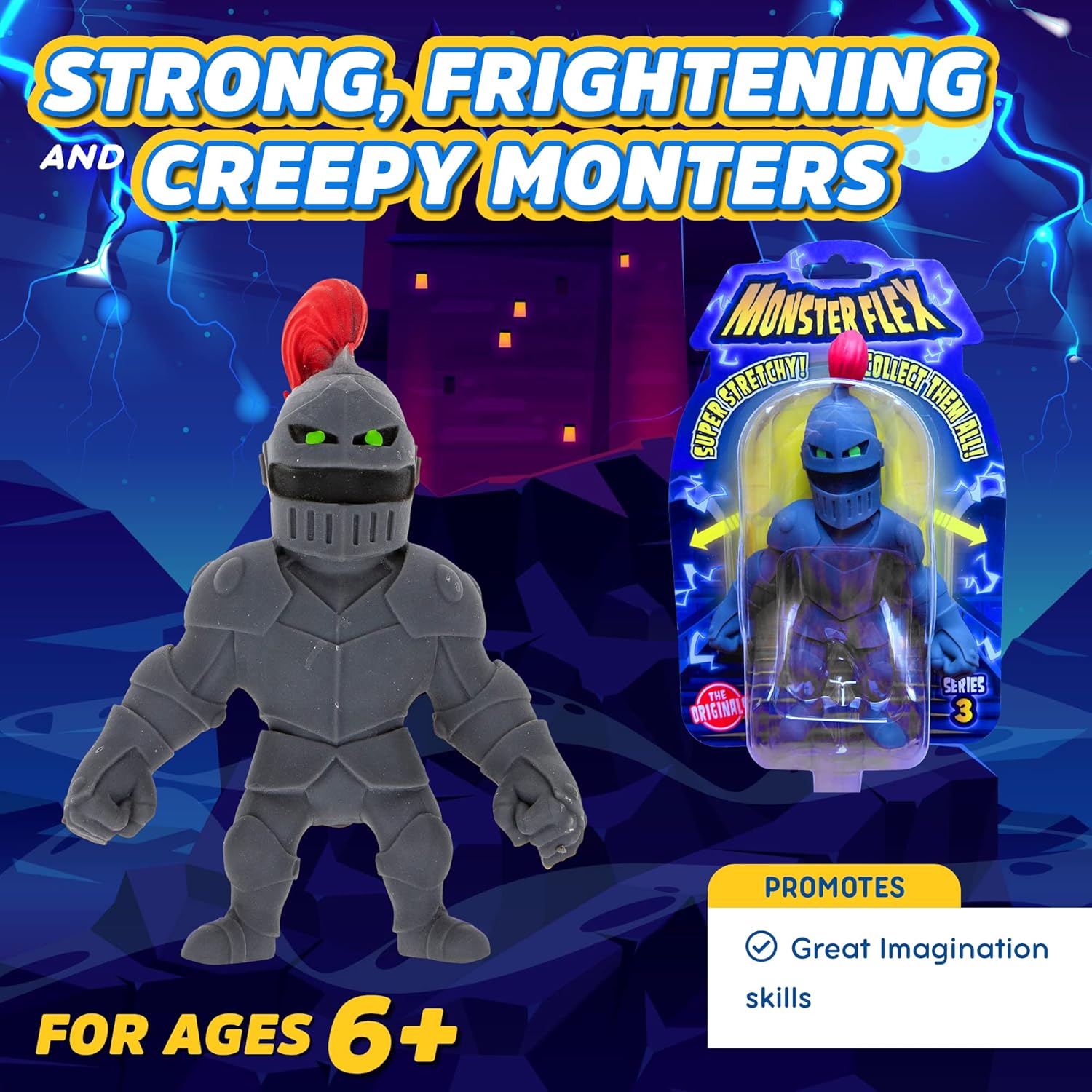 Monster Flex – Juguetes elásticos para niños y niñas, 14 monstruos elásticos espeluznantes únicos, juguetes elásticos monstruos para niños, regalo