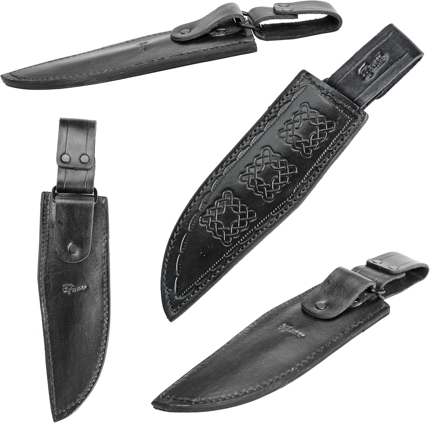 Toferner Cuchillo de regalo original – Lobo – Negro – Cuchillo forjado a mano – Deportes – Hoja endurecida a mano Hermoso producto. Longitud total