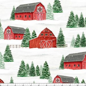 Wilmington Prints Country Cardinals Winter Scenic Multi, tela de The Yard Wilmington Prints Country Cardinals Winter Scenic Multi, tela de The Yard