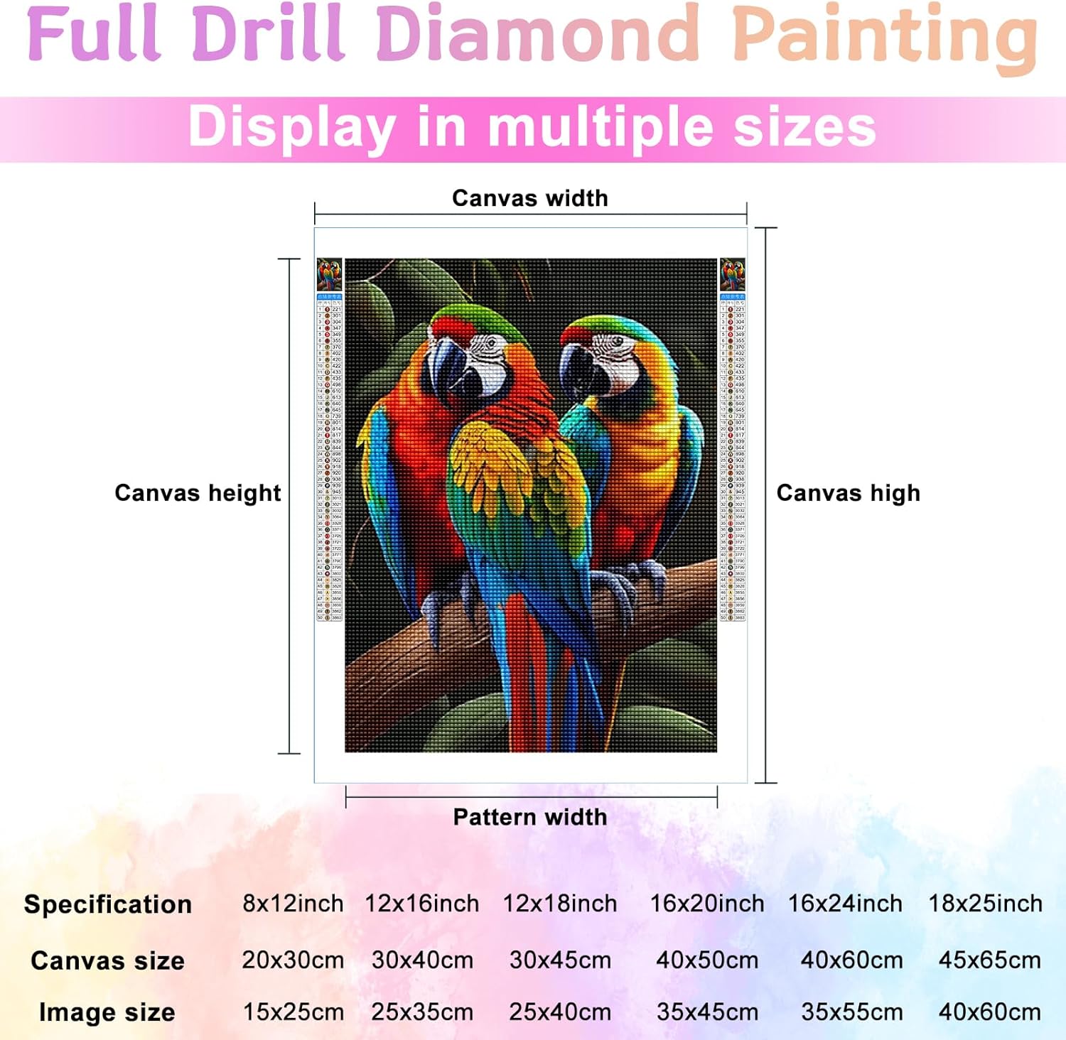 Kits de pintura de diamantes 5D para adultos, loro peculiar, kit de pintura de diamante, hermosos animales de dibujos animados por números para