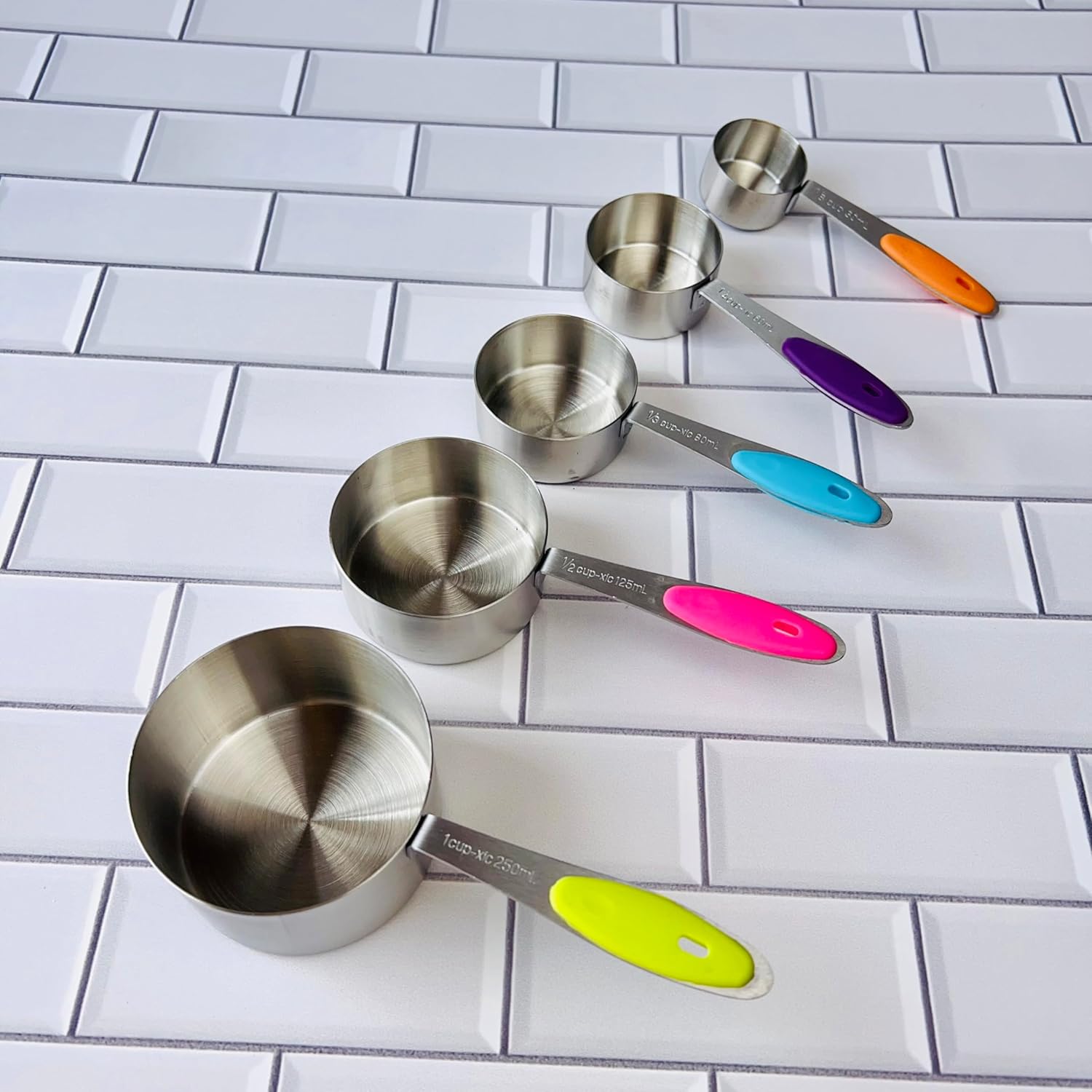 Juego de tazas y cucharas medidoras de acero inoxidable, 10 piezas más 15 recetas de libros electrónicos, 5 tazas medidoras y 5 cucharas medidoras