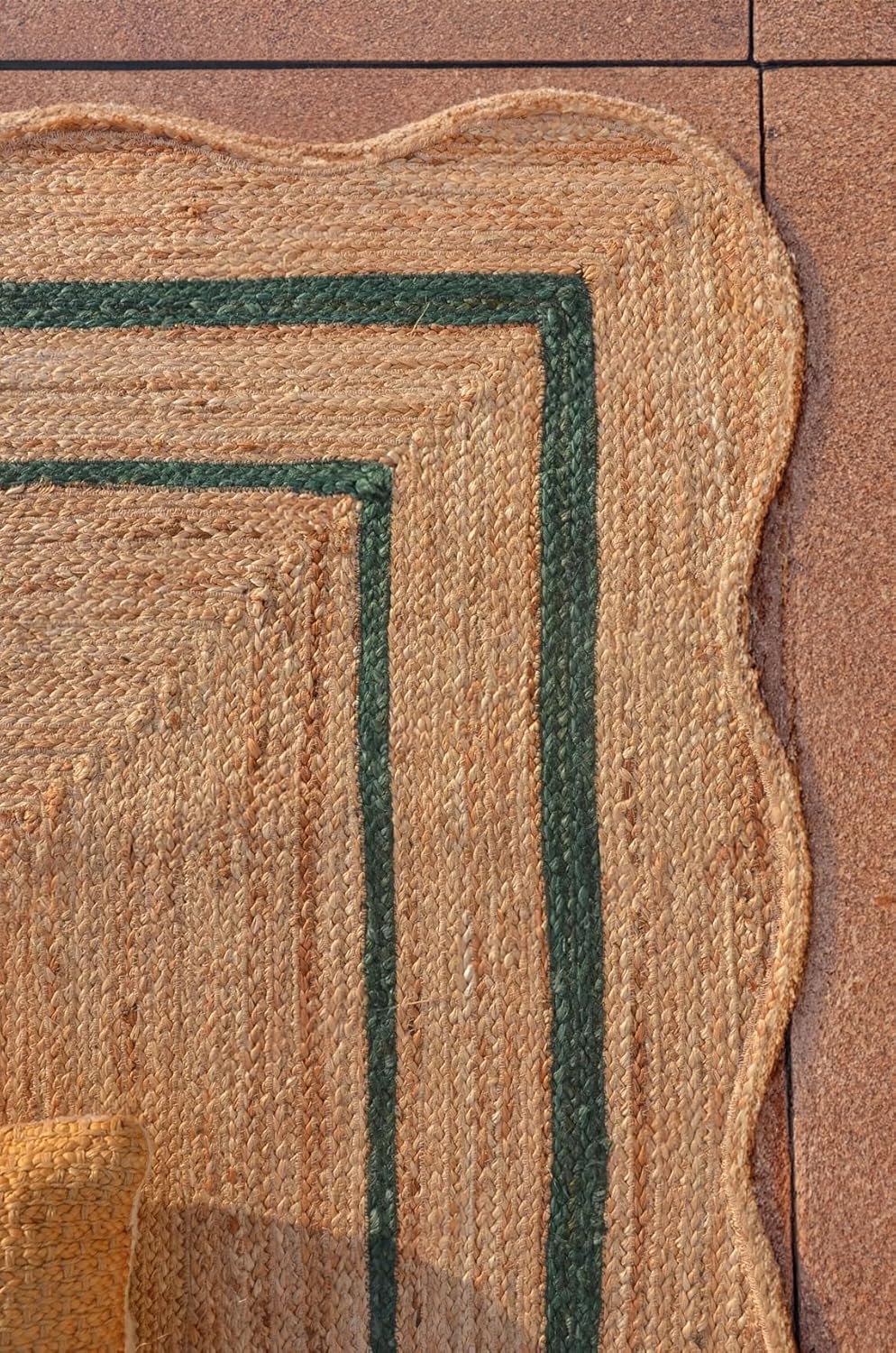 Alfombra de pasillo de yute festoneado natural (2.6 x 6 pies) para cocina y entradas, alfombra trenzada de yute rústico para pasillos – Alfombra