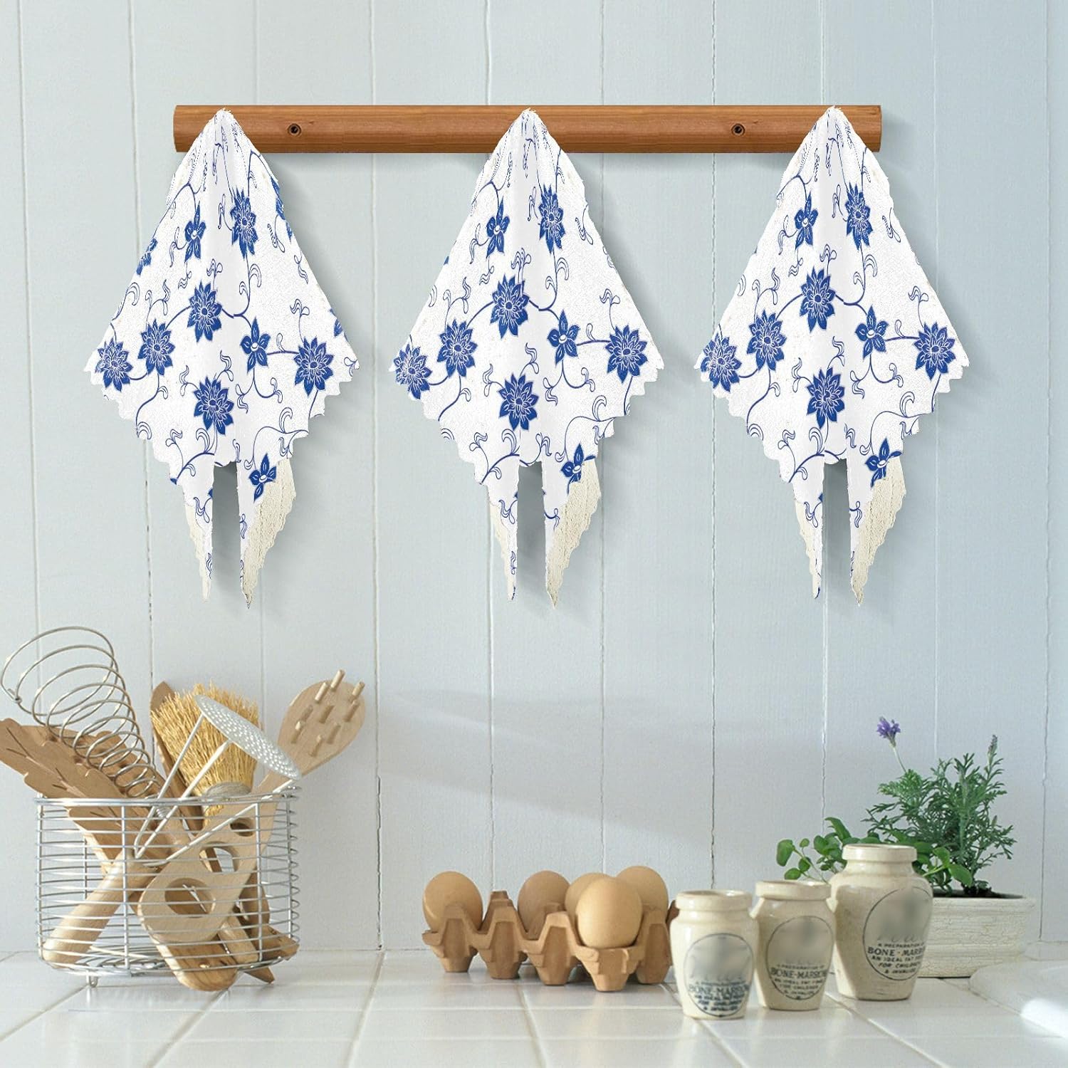 FRODOTGV Juego de toallas de cocina y paños de cocina con patrón de porcelana china azul blanco y azul de secado rápido de microfibra de secado