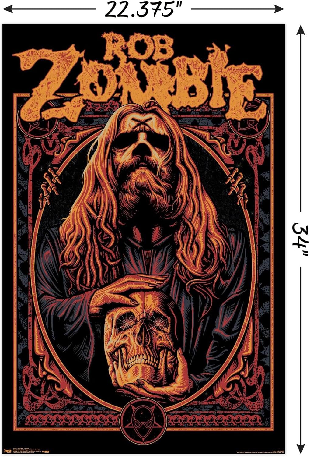 Trends International Rob Zombie – Póster de pared de brujo, 22.375 x 34 pulgadas, paquete de póster y montaje prémium
