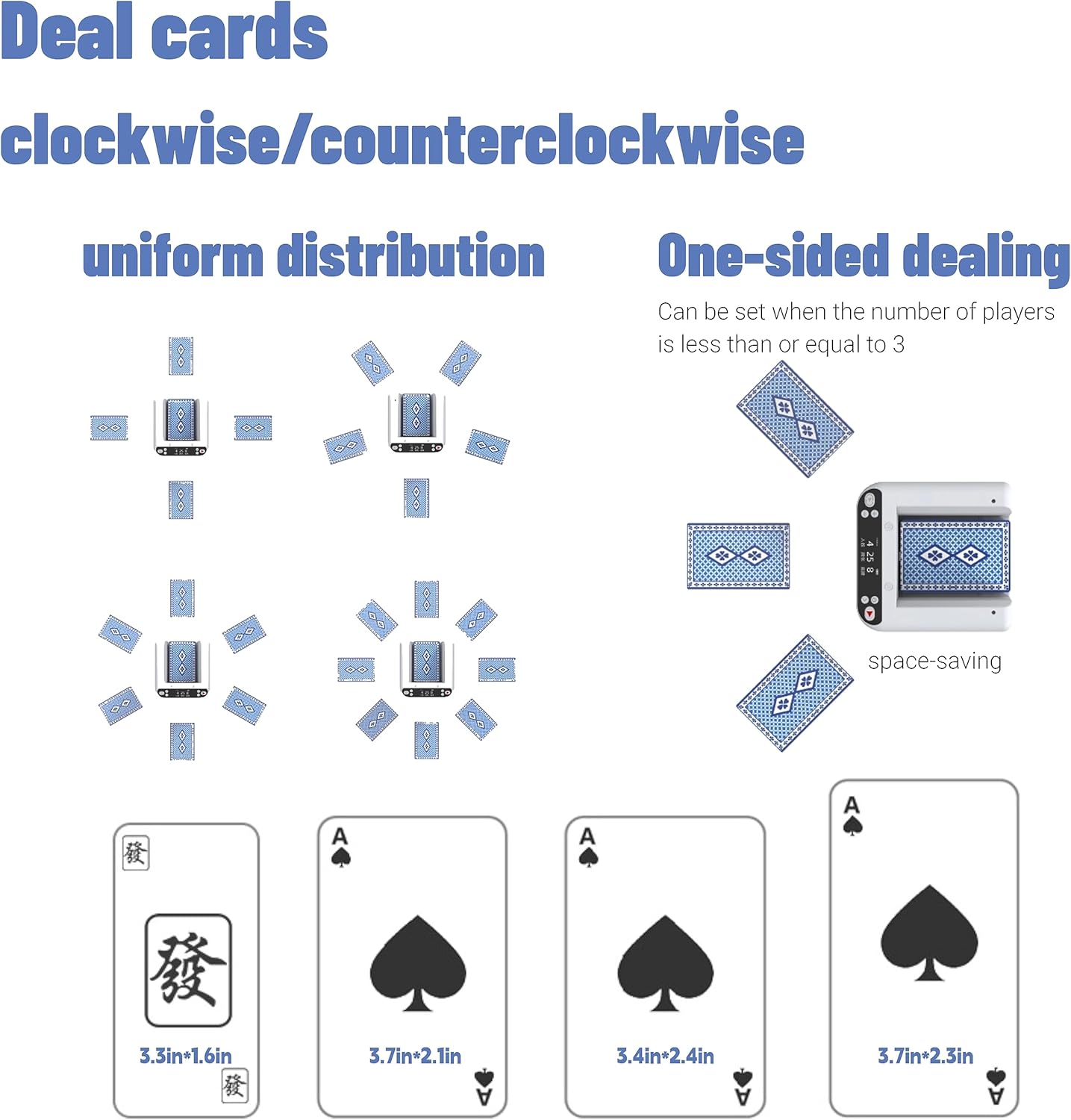 Automatic Card Dealer Machine, 360 Rotating Auto Poker Card Dealer Machine Fast Accurate & Stable Smooth Dealing, 1-8Player, Playing Card