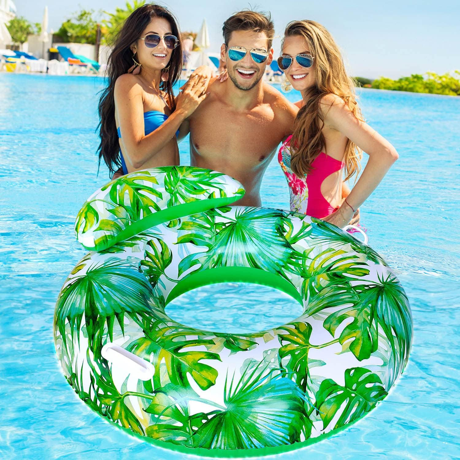 OLNIEZZL Inflatable Pool Floats Adult Swimming Rings Pool Floaties Accessories Lake Water Floats Beach Air Sofa Inflatable Lounge Chairs Rafts 1