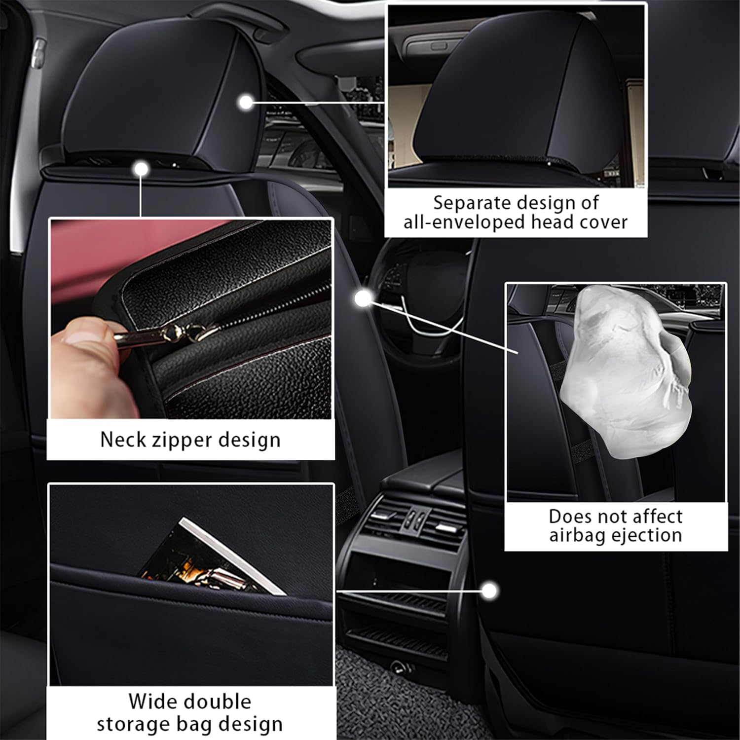 Fundas de asiento de automóvil para Volkswagen Beetle 2012-2019, funda de asiento de automóvil de cuero de alta calidad para 2 asientos, estándar,