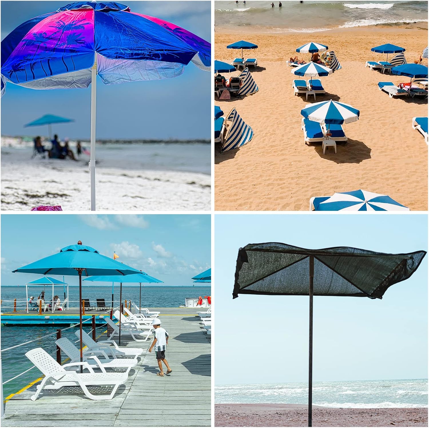 2 juegos de accesorios de soporte para sombrilla de patio con tornillos, soporte de montaje en poste de sombrilla para exteriores, perilla giratoria