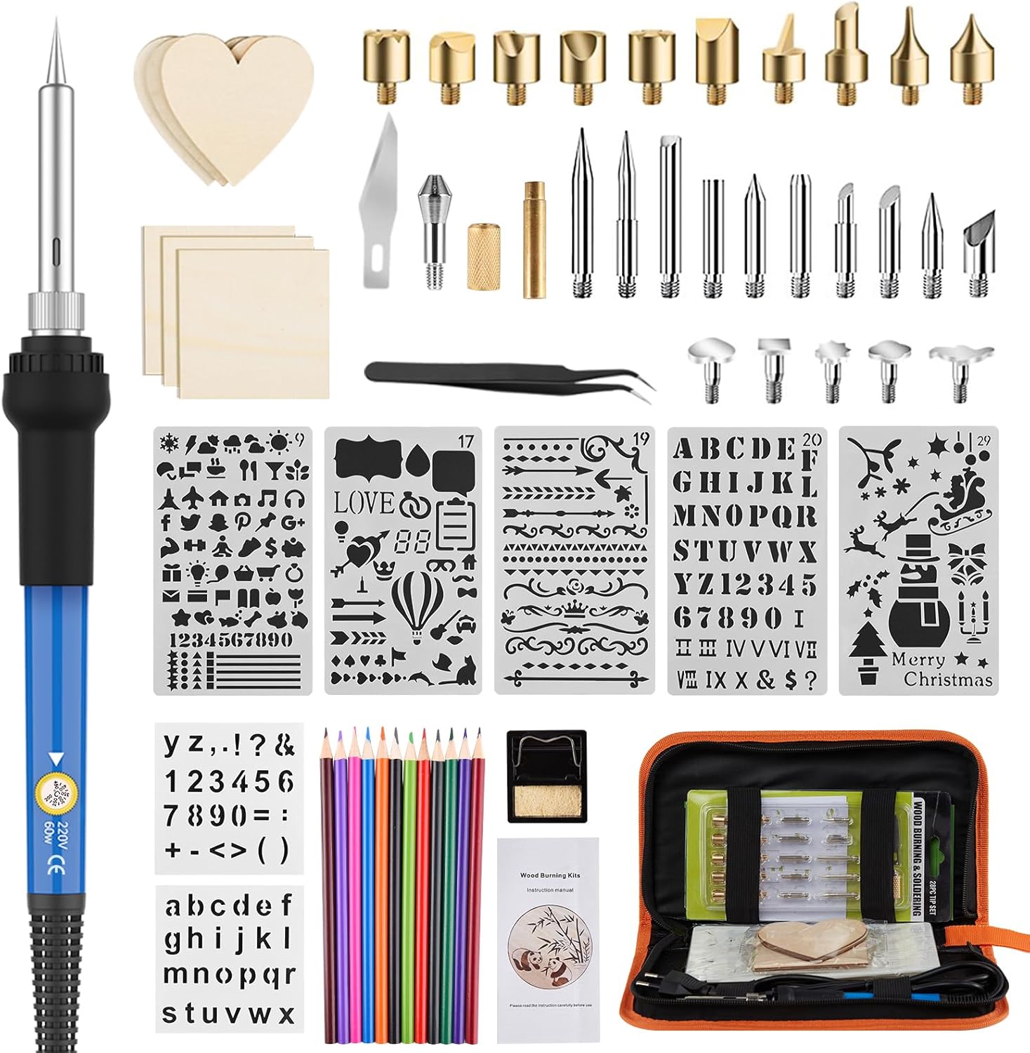Wood Burning Kit for Adults Wood Burner with Adjustable Temperature – Professional Wood Burning Tool for Beginners Kids Soldering Embossing Carving