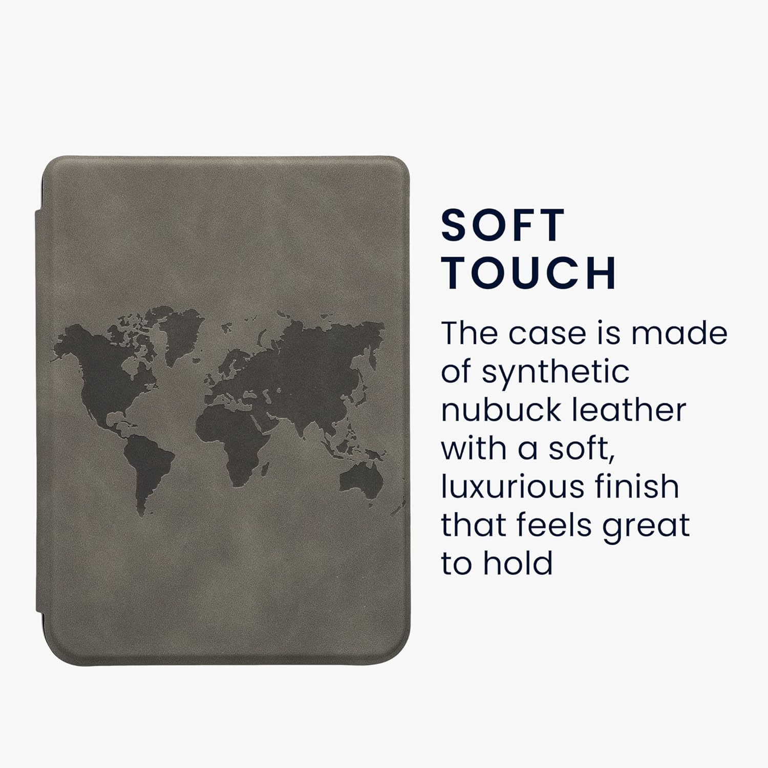 kwmobile Funda compatible con Kobo Clara 2E  Tolino Shine 4 – Funda para lector electrónico – Travel Outline Grey