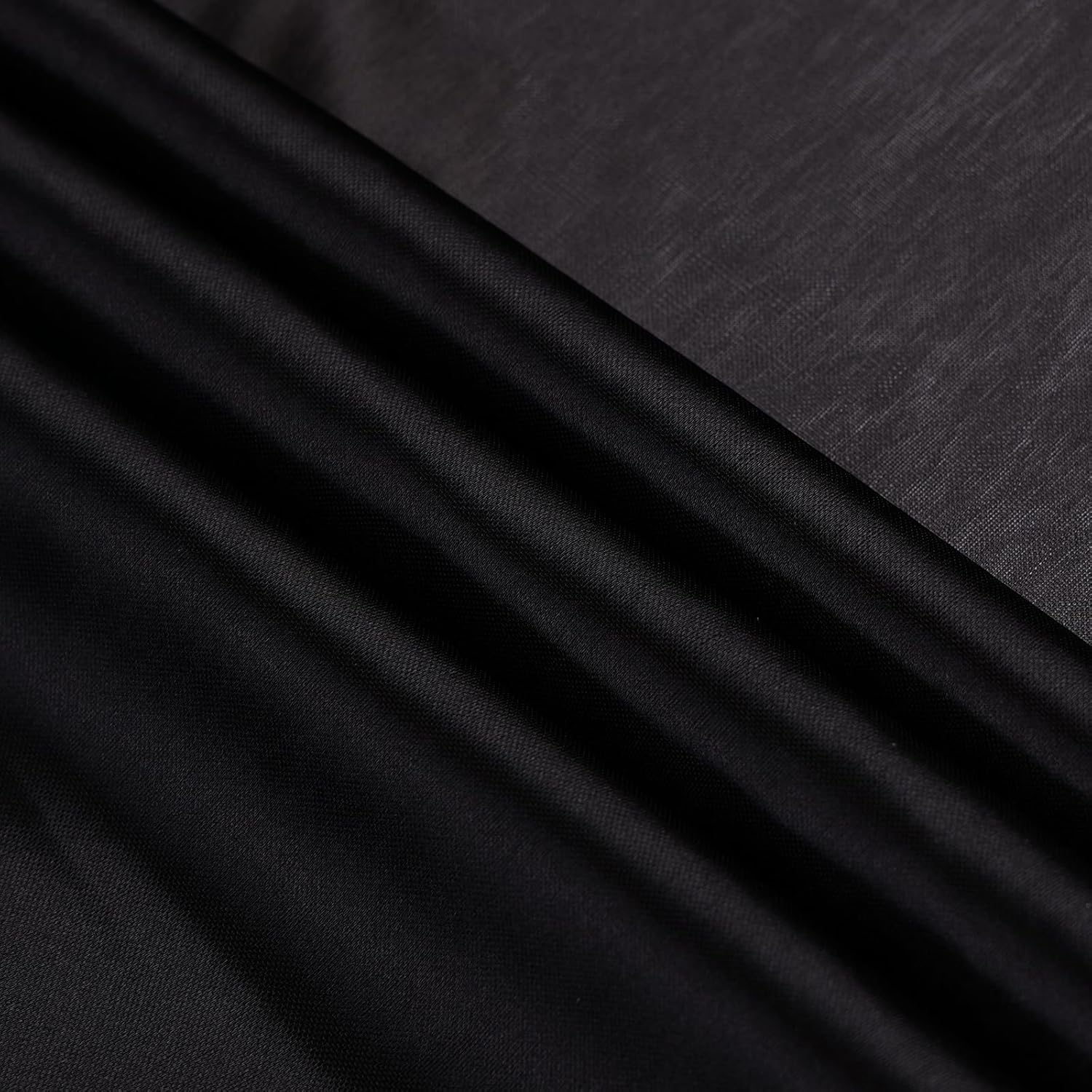 Kachanaa Cortinas de telón de fondo negro arrugado de 10 x 10 pies para fiestas, fotografía, cortinas de fondo de poliéster, decoración de boda,