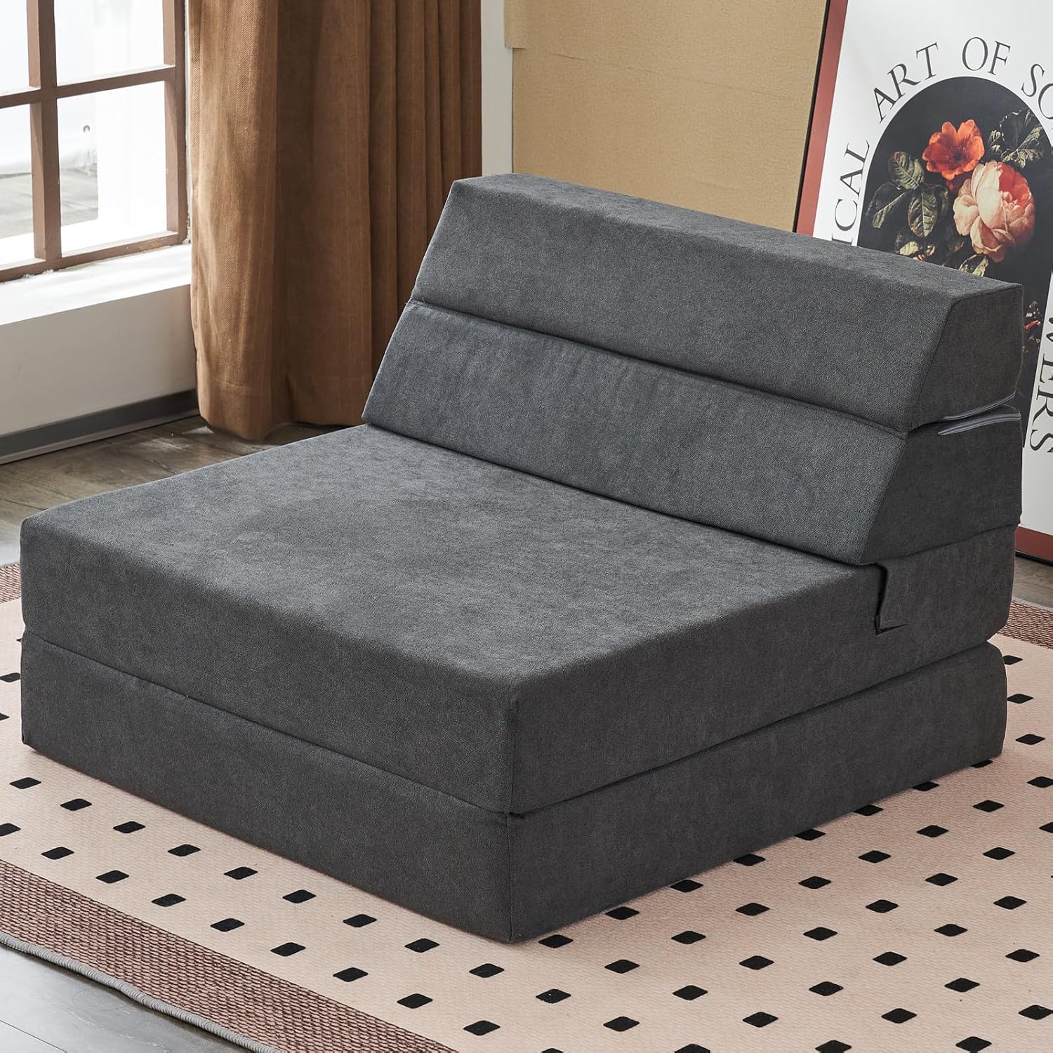 jela Colchón plegable para sofá cama, tela de lujo, sofá cama, colchón de piso, sofá plegable para habitación de invitados, sala de estar (83 x 33