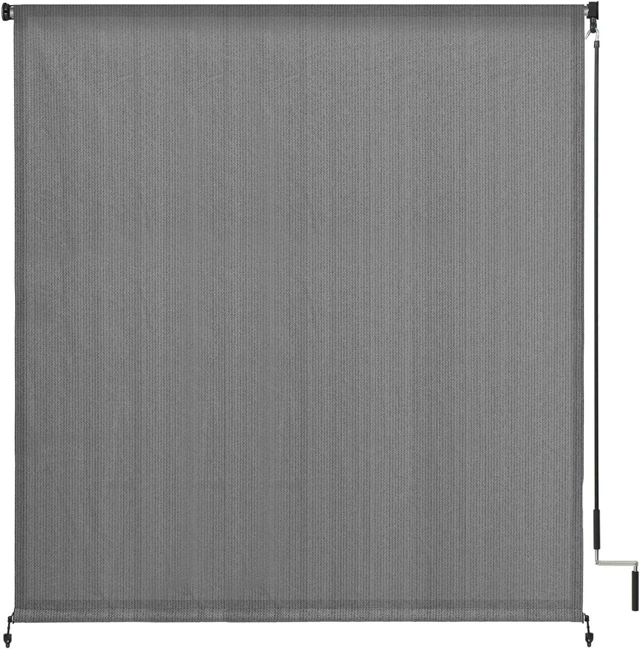 VICLLAX Persiana enrollable para exteriores, persianas enrollables para patio (7 pies de ancho x 8 pies de largo), color gris