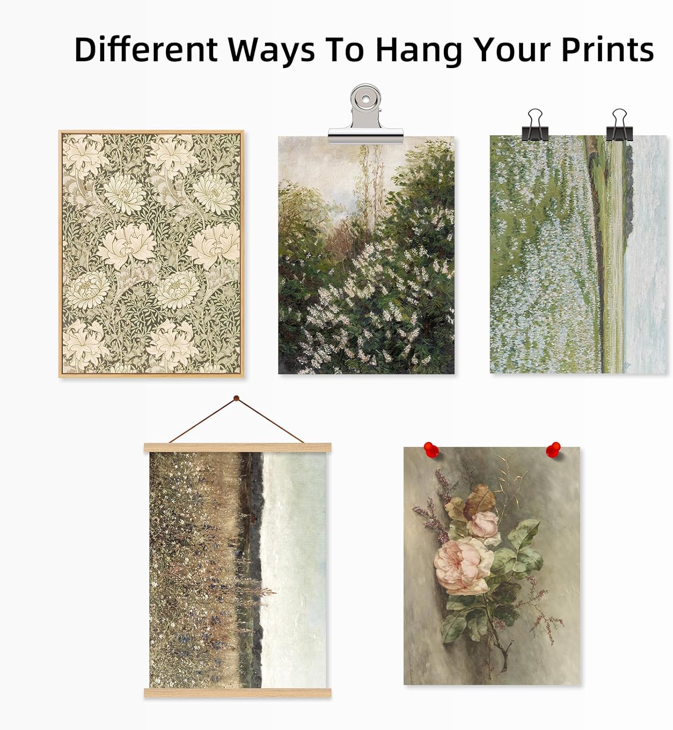 Arte de pared vintage de casa de campo francés, arte de pared, paisaje, flores, lienzo, cuadros antiguos vintage, pintura botánica de granja, póster