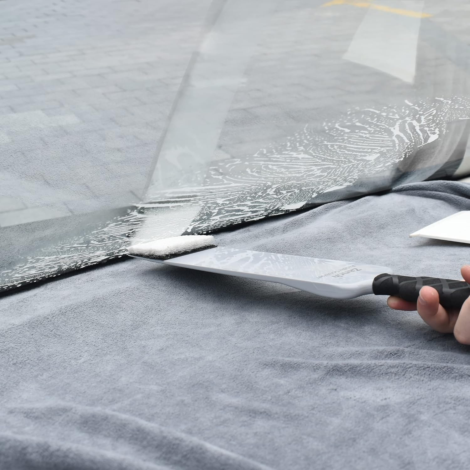 Zanch Herramientas de tinte para ventanas, escobilla de escobilla de escobilla de agarre largo para instalación de película de tinte de ventana, kit