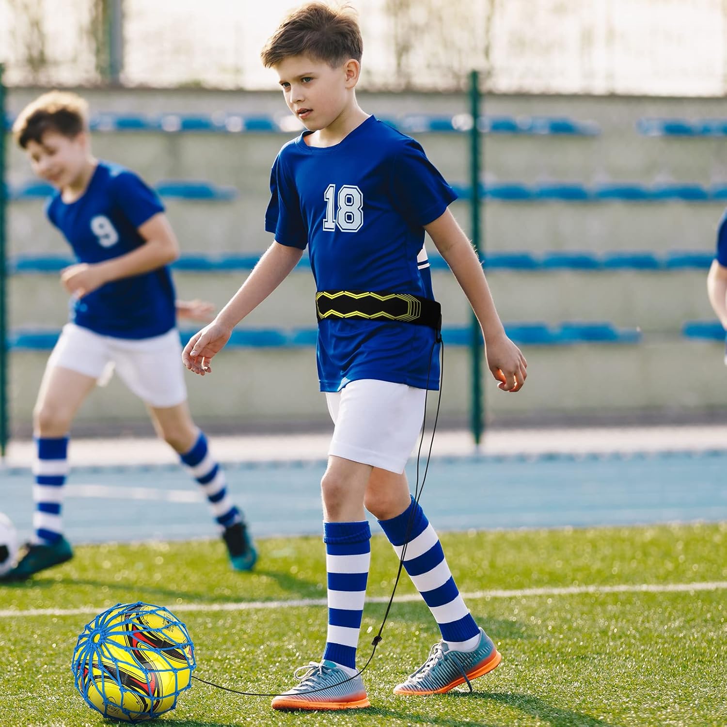 2 piezas de entrenamiento de tiro de fútbol ajustable, red de entrenamiento de retorno de fútbol para niños y adultos, red de balón de fútbol,