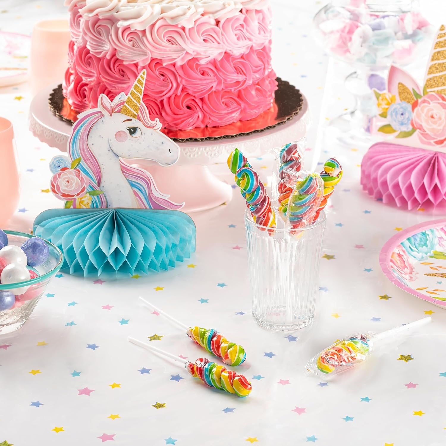 4YoreElves – Paletas de unicornio arcoíris envueltas individualmente, repletas de sabor afrutado, grandes paletas de remolino para fiestas de