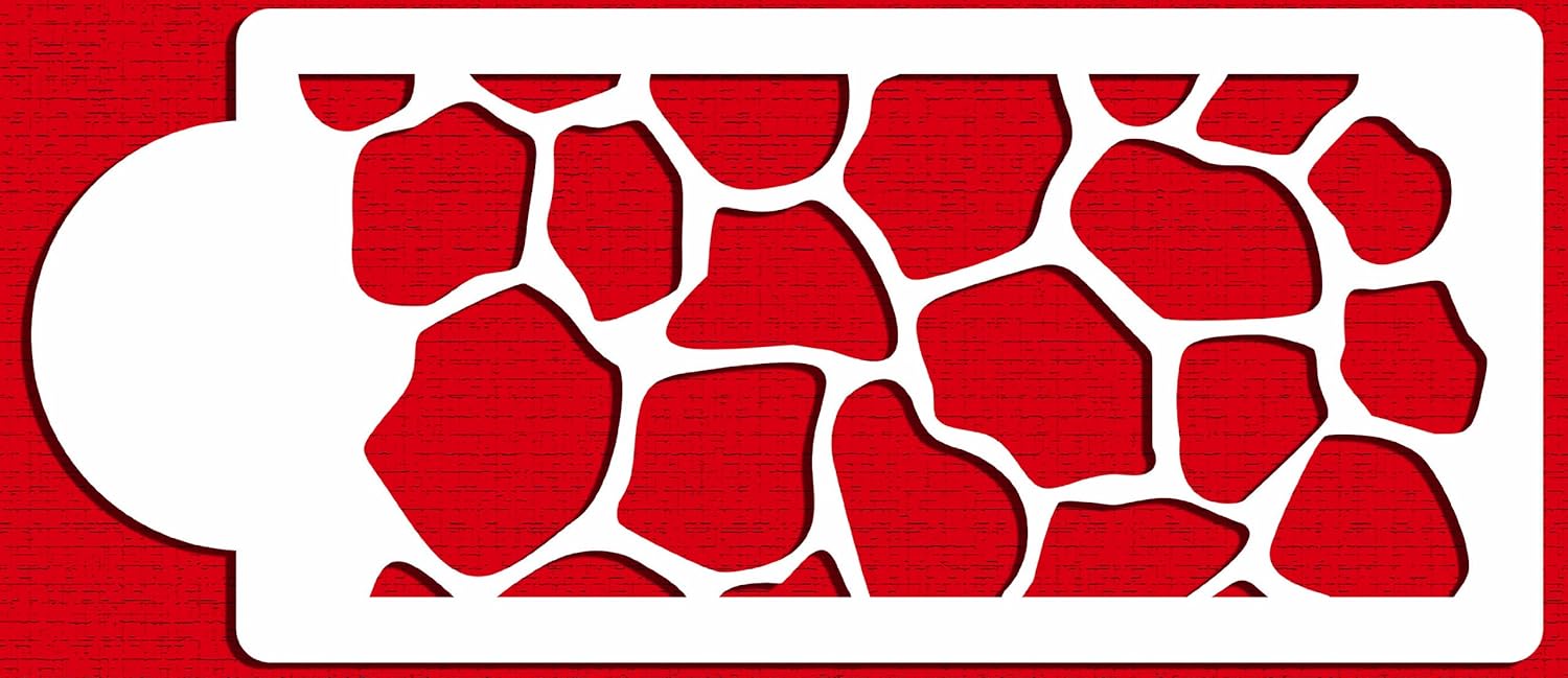 Designer Stencils Plantilla de pastel de piel de jirafa, beigesemitransparente