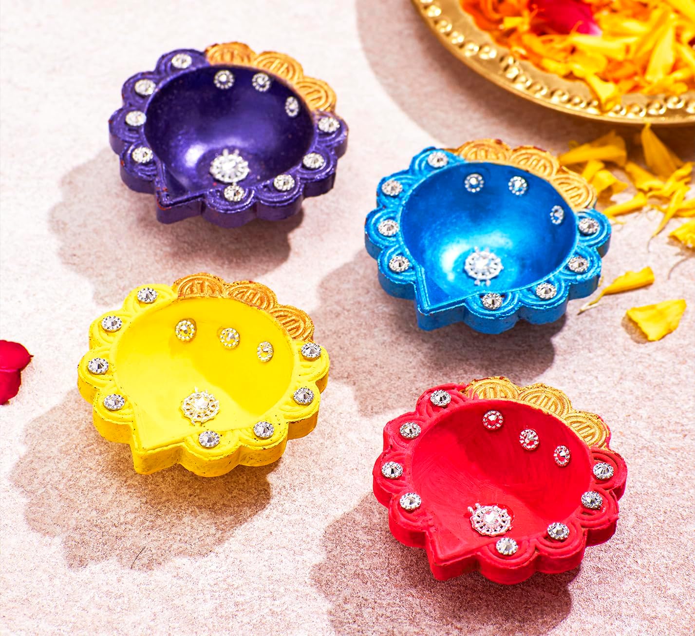 12 piezas Diwali Diyas para decoración Diwali Decoraciones para el hogar Diwali luces Diwali Decoración Diwali Diya Diwali Vela Diwali Regalos para