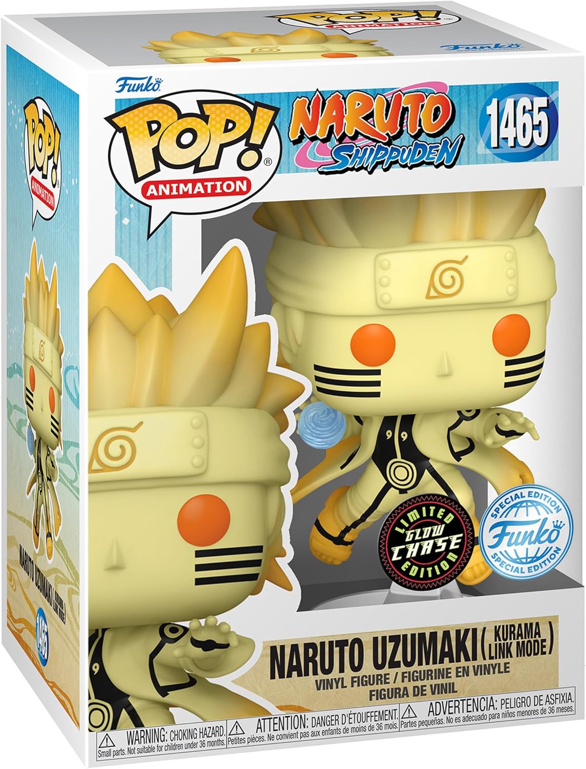 Funko Pop Chase Naruto Shippuden – Figura de Naruto Uzumaki (Modo Link Kurama) (GITD) (exclusivo de anime AA)