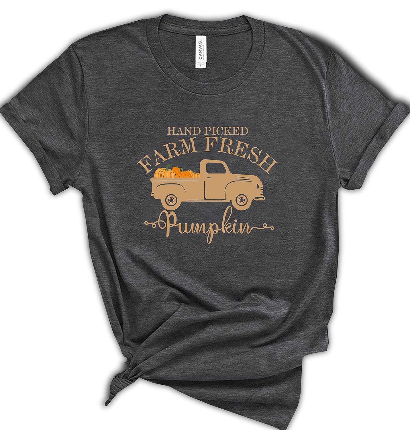 Hand-Picked Farm Fresh T-Shirts, Farming Clothes For Women And Men, Pumpkin T-Shirt, Pumpkin Farmer Shirts, Farm Truck Shirt, Pumpkin Patch Casual