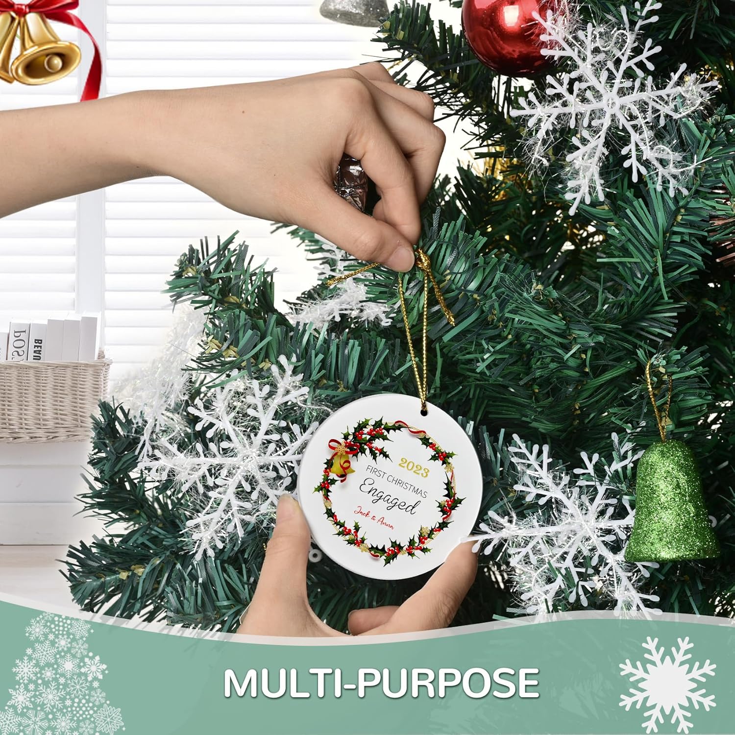 Adorno personalizado para pareja comprometida 2023, primera Navidad para casados juntos comprometidos, adornos de Navidad personalizados, idea,