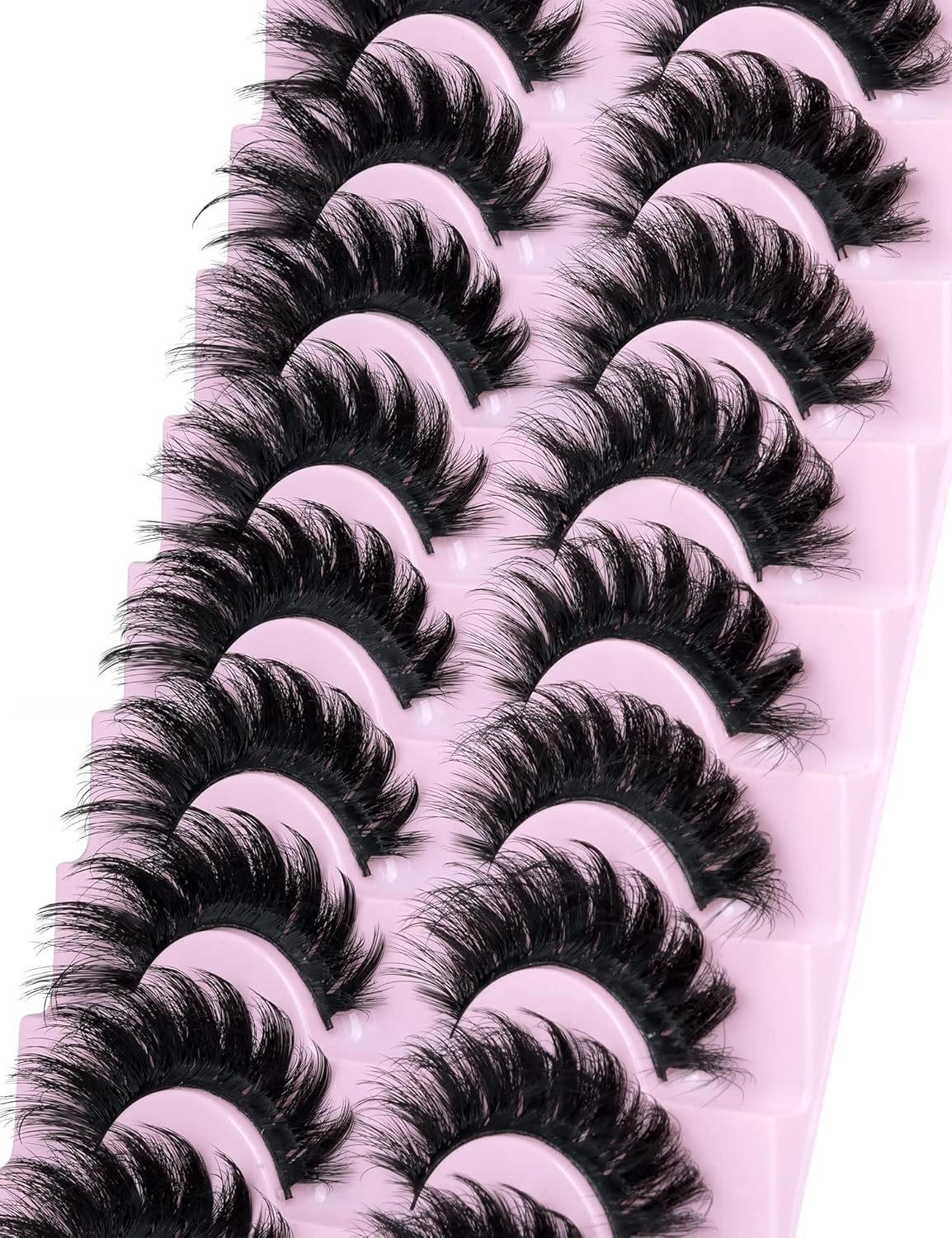 wiwoseo Kit de extensión de pestañas de visón esponjoso, pestañas de visón sintético, pestañas de volumen grueso, pestañas Postizas cruzando pestañas