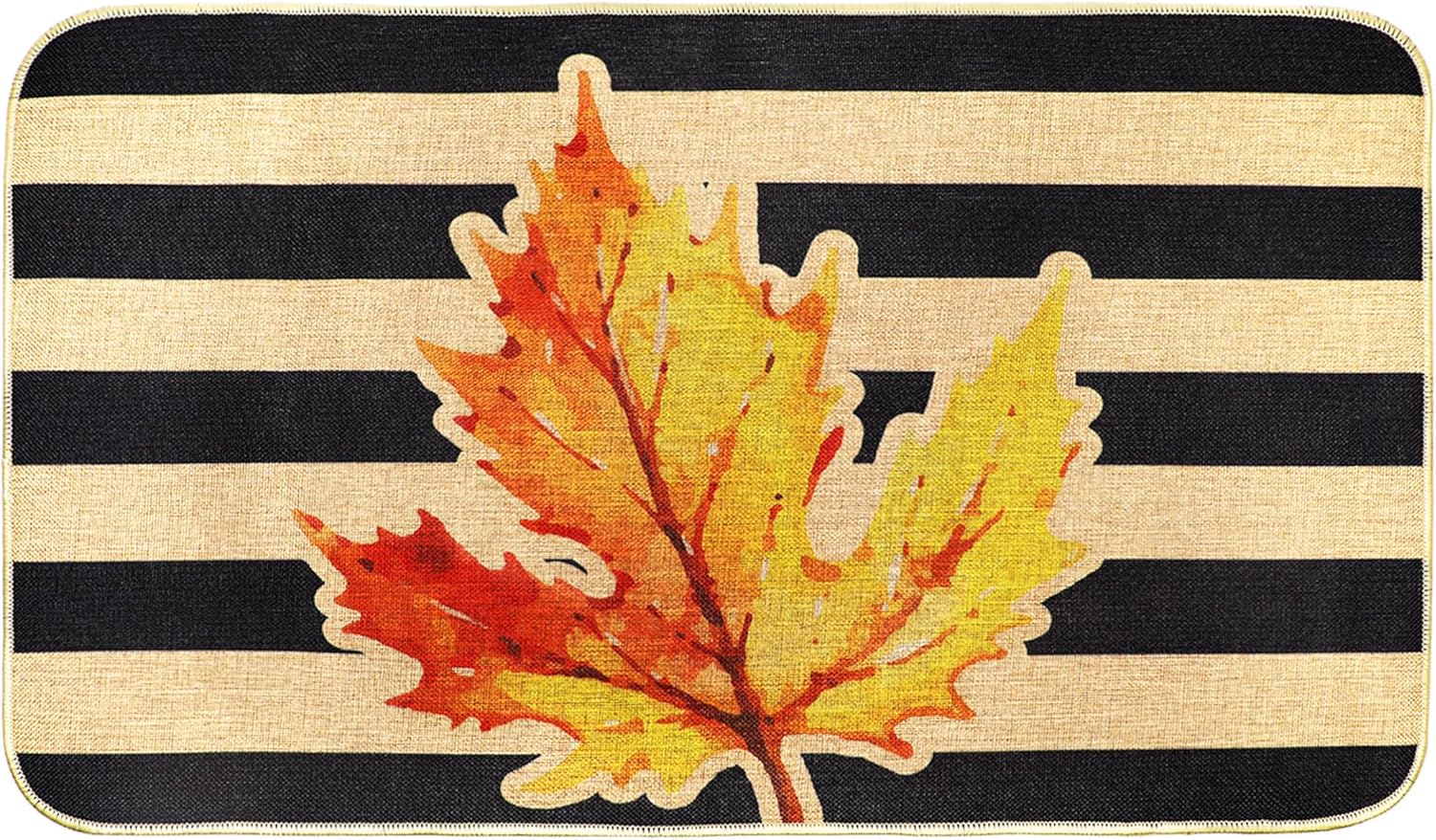 Erweicet Tapete de arce de otoño, tapete de arce de otoño, tapete de Acción de Gracias, para puerta delantera, otoño, exterior, antideslizante,