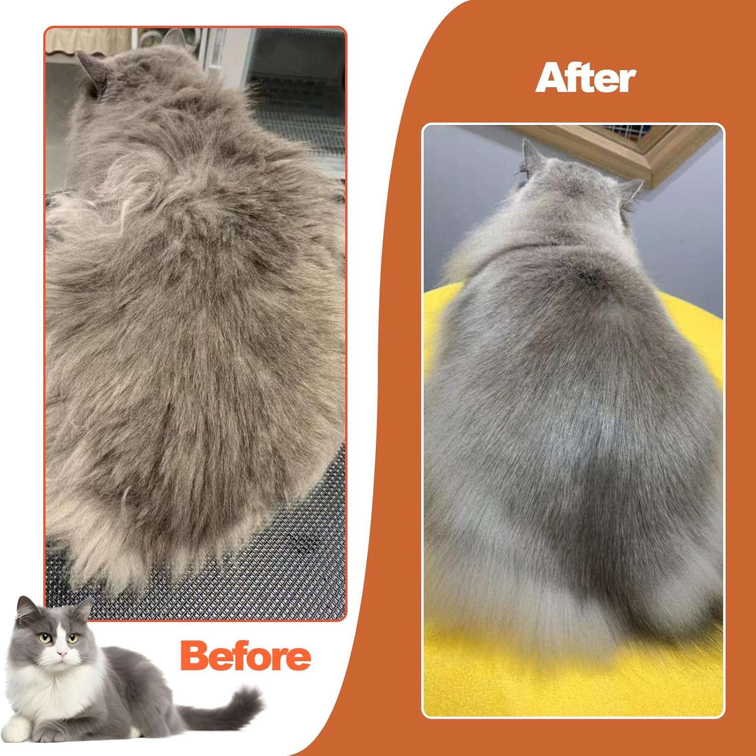 Cepillo para gatos, cepillo de aseo para gatos, cepillo de pelo de gato, cepillo de limpieza autolimpiante para cabello largo y corto, quita las