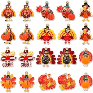 NVENF 32 dijes de otoño para hacer joyas, dijes esmaltados de Acción de Gracias, calabaza, pavo, hoja de arce, colgantes para manualidades, NVENF 32 dijes de otoño para hacer joyas, dijes esmaltados de Acción de Gracias, calabaza, pavo, hoja de arce, colgantes para manualidades,