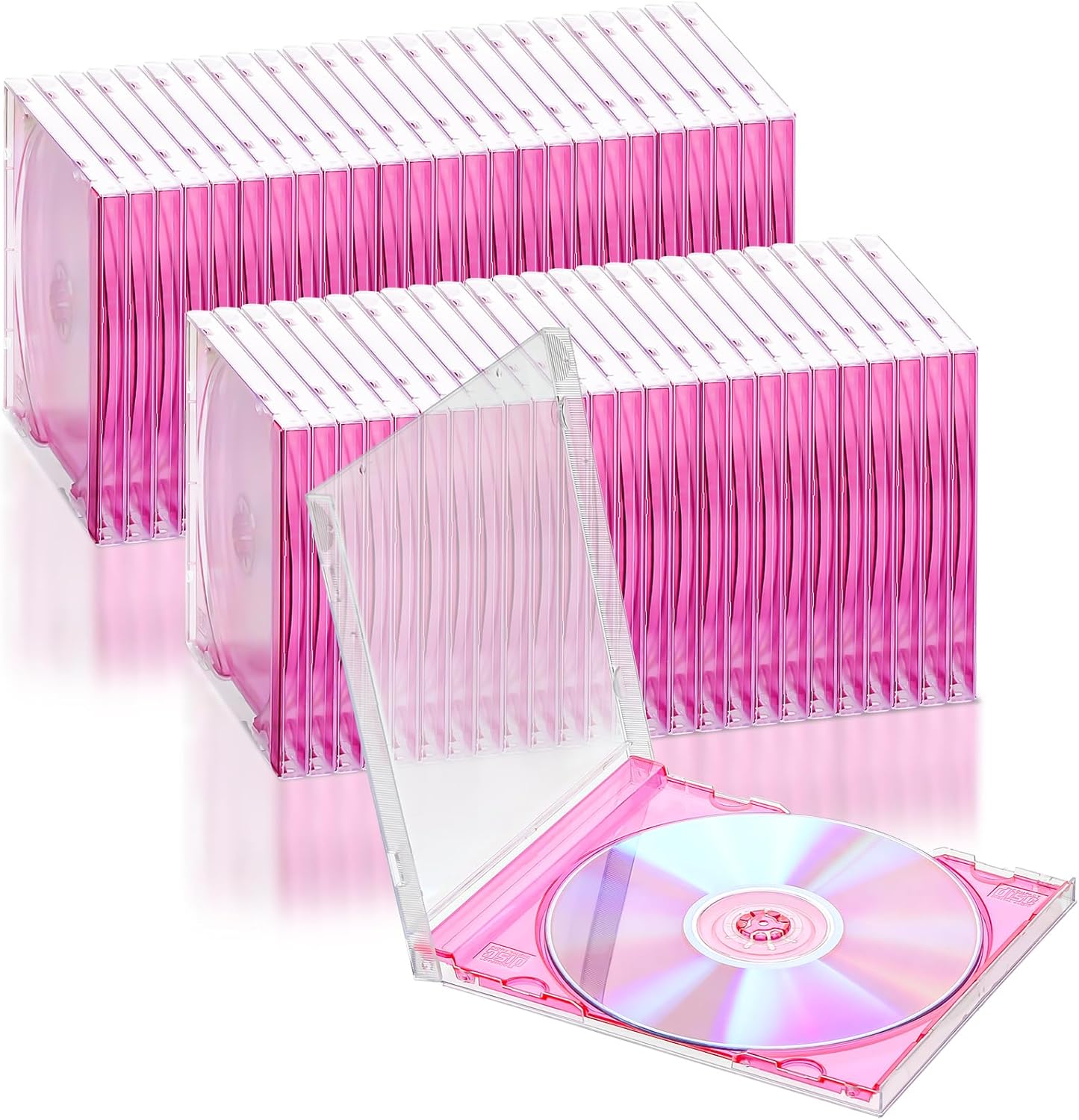 LEIFIDE 50 piezas de plástico CD Joya caso transparente de un solo disco DVD cubierta estándar CD DVD cubierta para protección reemplazo (0.409 in,