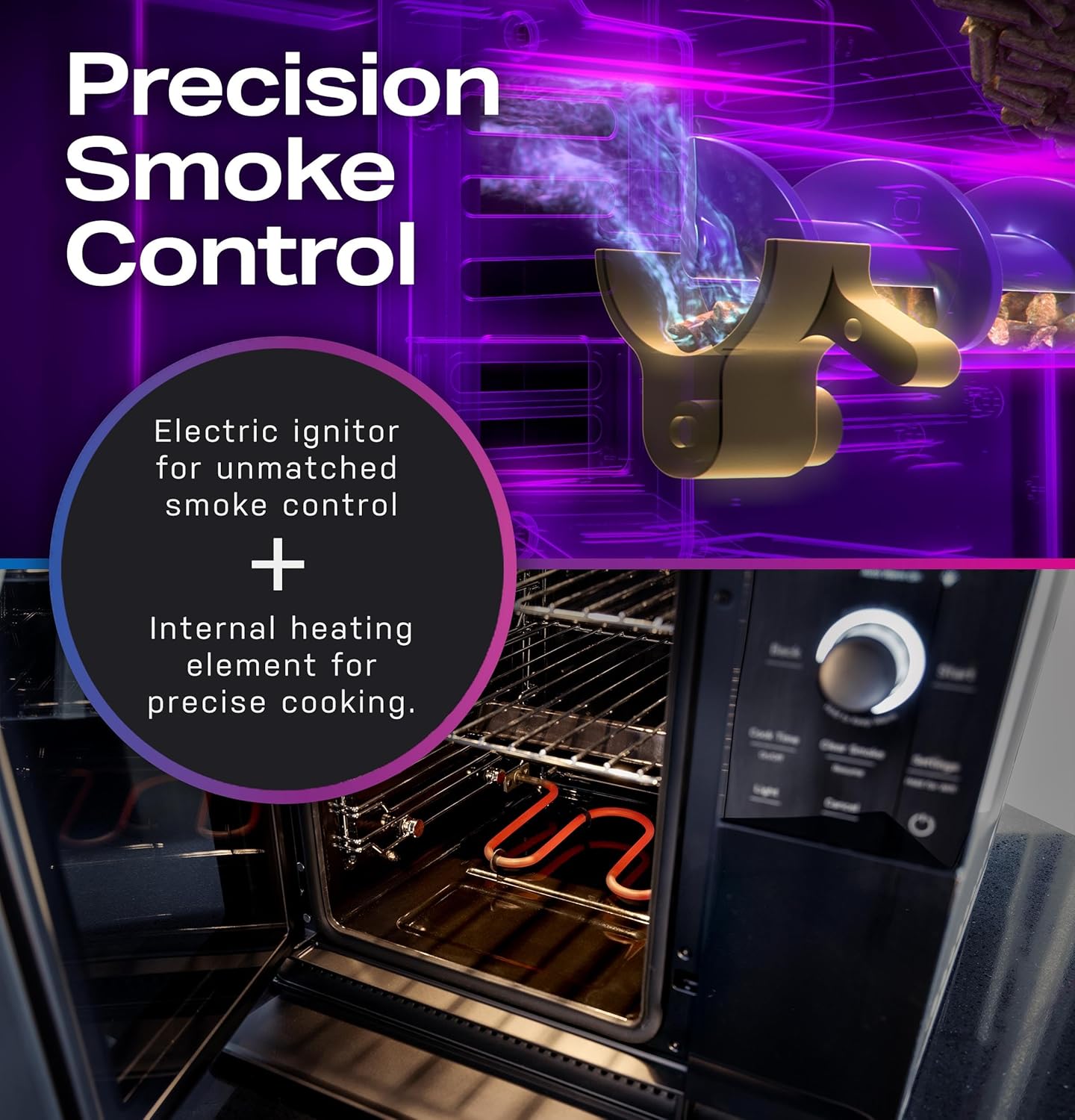 GE Profile Ahumador inteligente para interiores con filtración activa de humo, control de humo de precisión, 5 ajustes de humo, conexión WiFi,